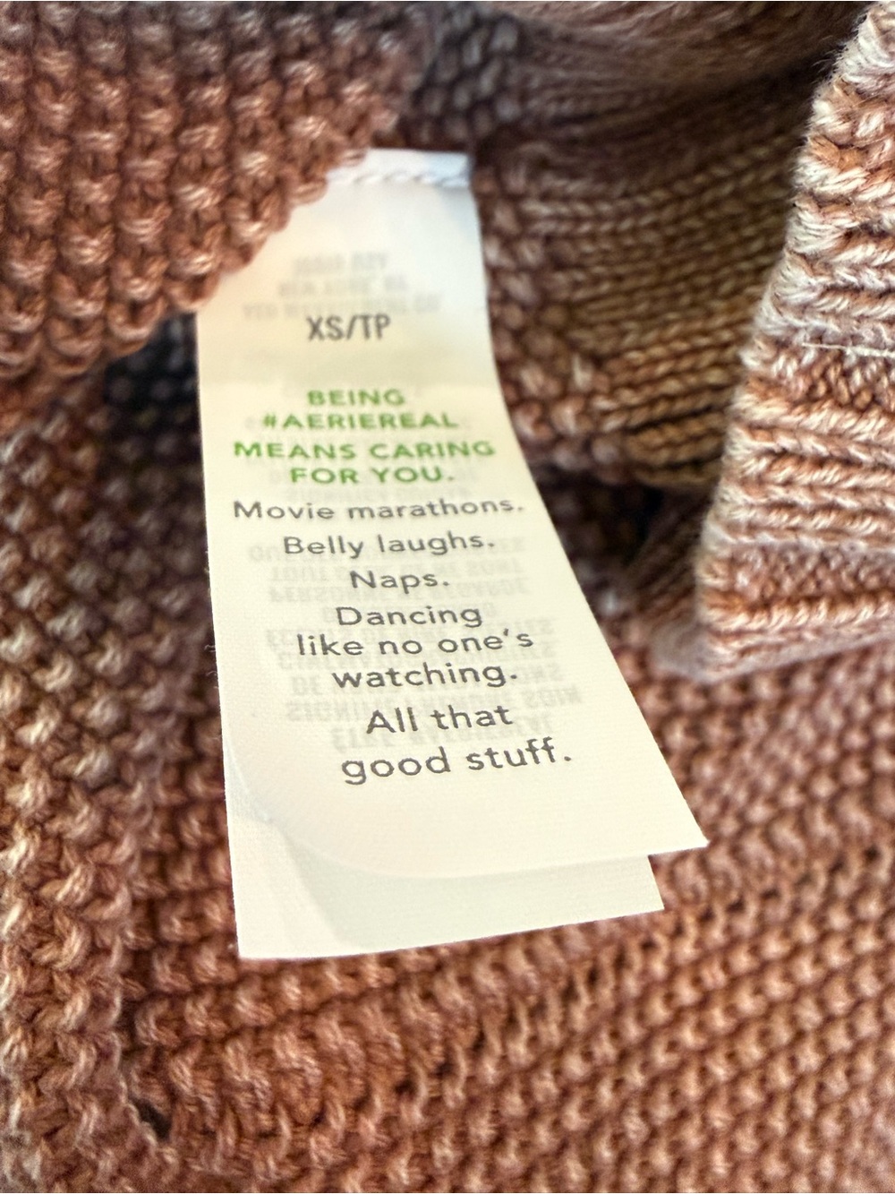 Aerie. Vintage Cotton V Neck Sweater. Horizon Brown. Size XS. - Picture 11 of 12